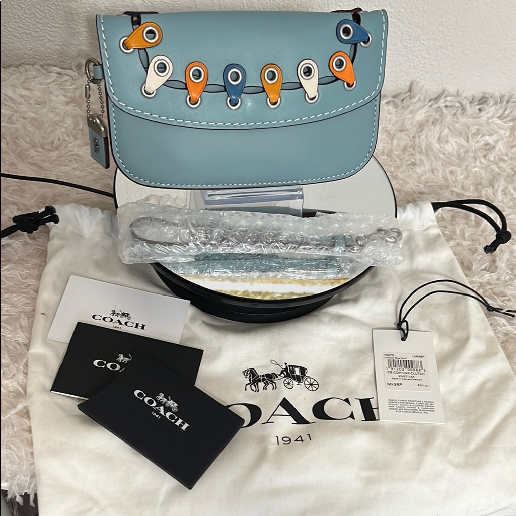 Coach 1941 Crossbody Wristlet Light Blue